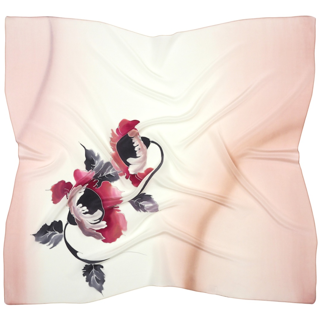 Apaszka jedwabna r�cznie malowana 88x82cm AM-1009